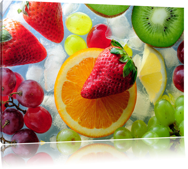 Pixxprint Leckeres buntes Obst, Leinwandbild