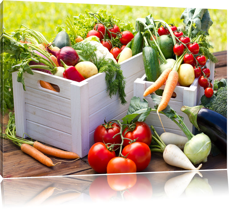 Pixxprint Knackiges frisches Gemüse, Leinwandbild