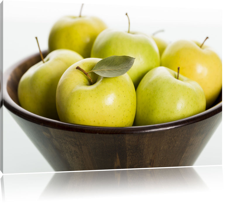 Pixxprint Korb mit Äpfeln, Leinwandbild