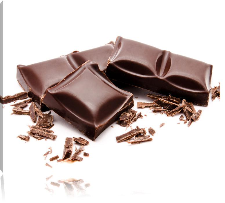 Pixxprint Leckere Tafel Schokolade, Leinwandbild