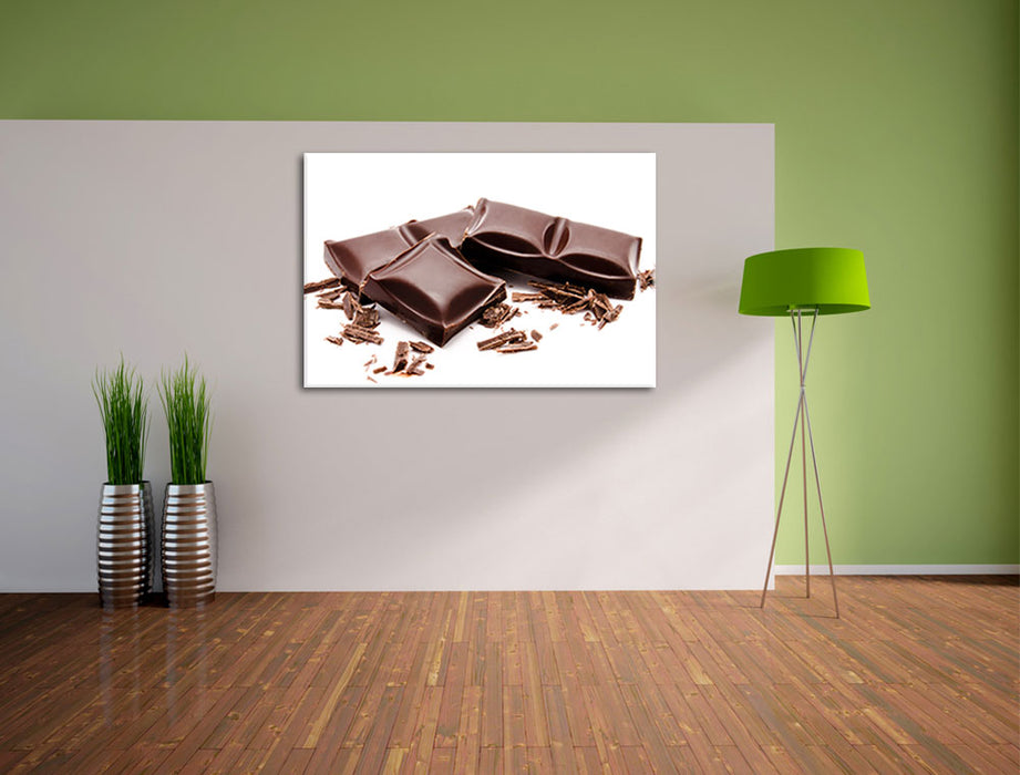 Leckere Tafel Schokolade Leinwandbild im Flur