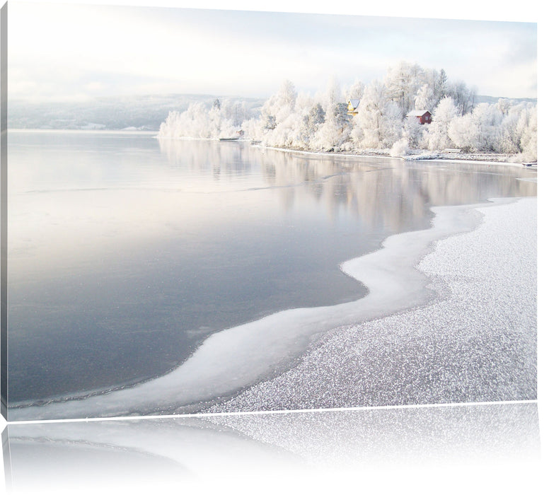 Pixxprint Atemberaubende Winterlandschaft, Leinwandbild