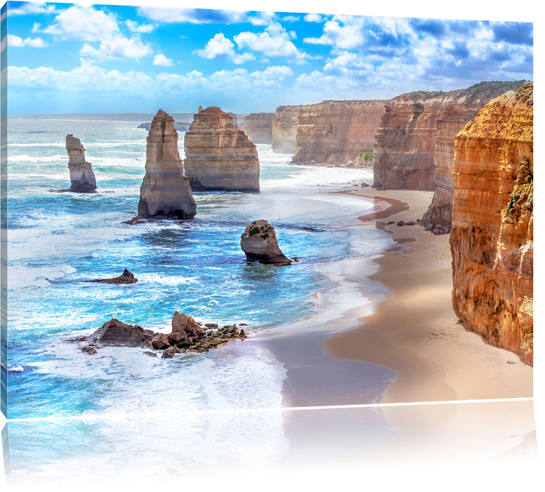 Pixxprint Steile wunderschöne Klippen, Leinwandbild