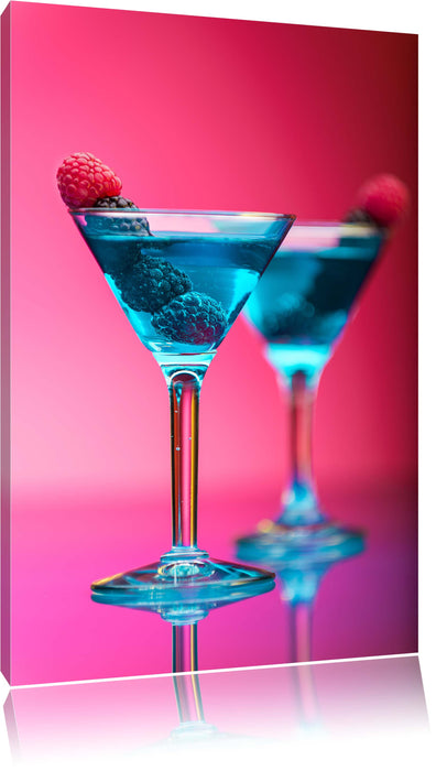 Cocktails mit Himbeeren Leinwandbild