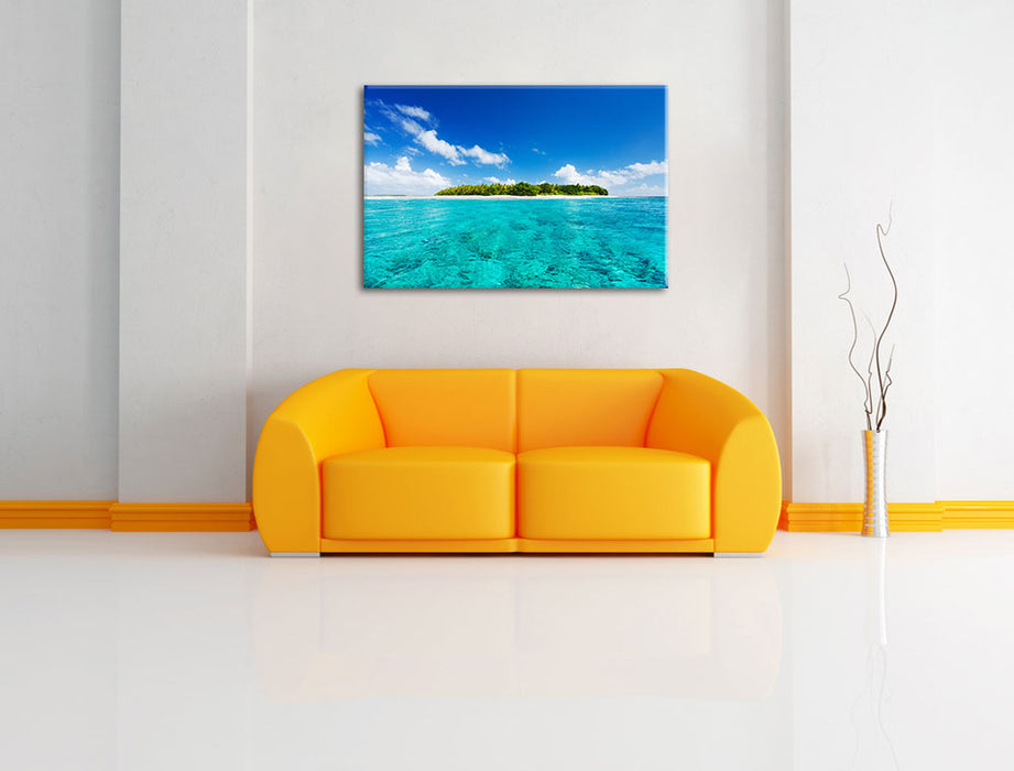 Traumhafte Insel Leinwandbild über Sofa