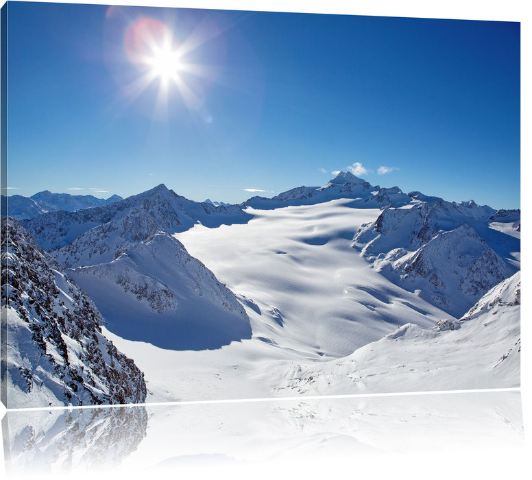 Pixxprint Atemberaubende Winterlandschaft, Leinwandbild