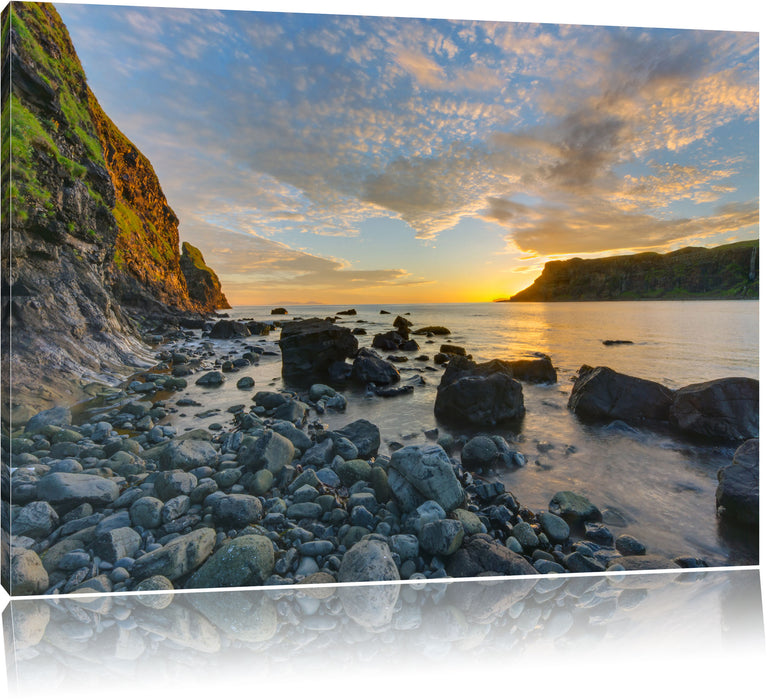 Pixxprint Felsen am Strand, Leinwandbild