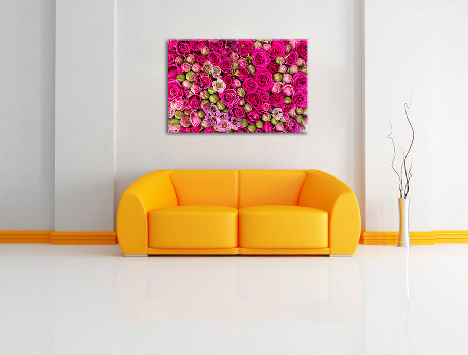 Blumen Leinwandbild über Sofa