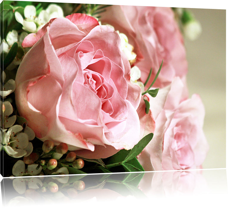 Pixxprint Rosenstrauß, Leinwandbild