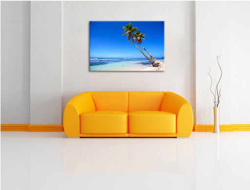 Palmen am Strand Leinwandbild über Sofa
