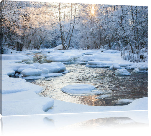 Bach in Winterlandschaft Leinwandbild