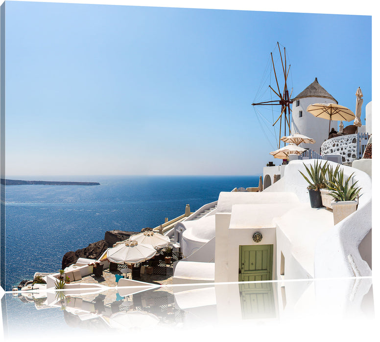 Pixxprint Stadt am Meer, Leinwandbild