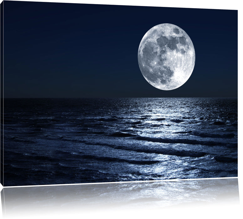 Pixxprint Meer in Dunkelheit, Leinwandbild
