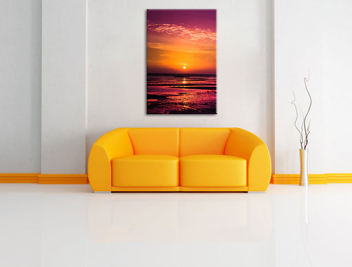 Sonnenaufgang über Meer Leinwandbild über Sofa