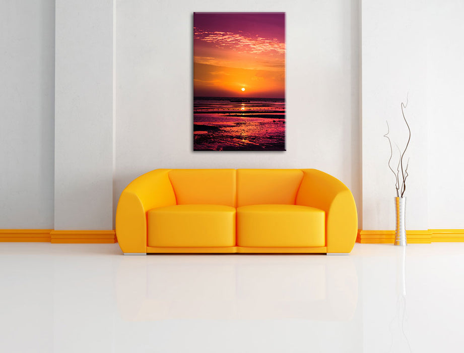 Sonnenaufgang über Meer Leinwandbild über Sofa
