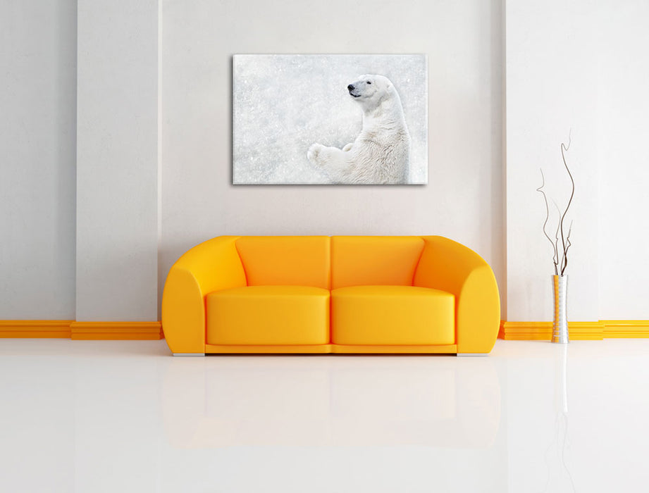 Stehender Eisbär Leinwandbild über Sofa