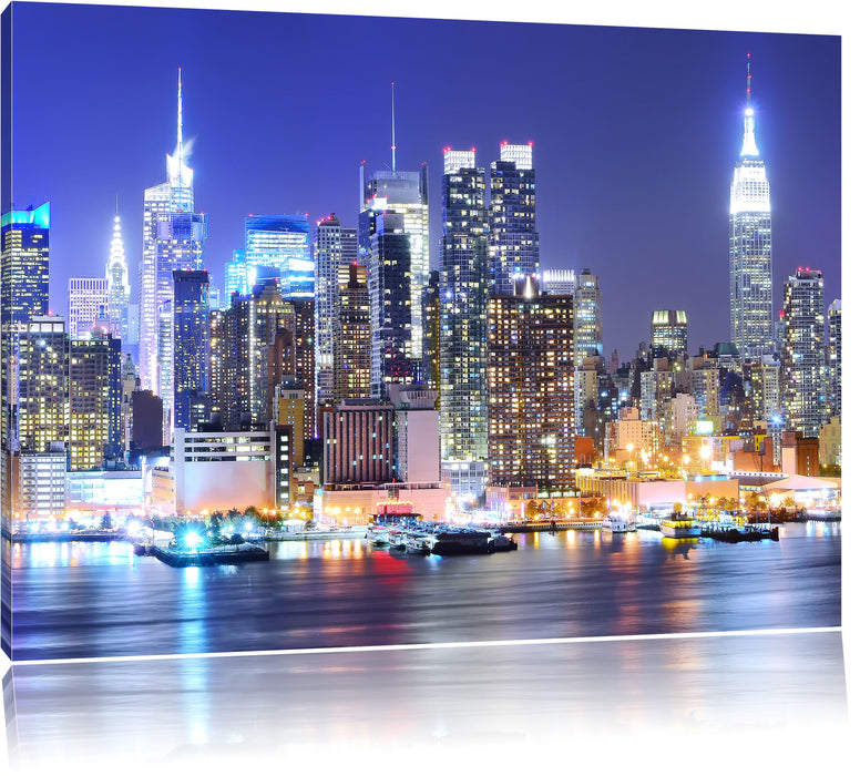 Pixxprint New York Skyline Brücke, Leinwandbild