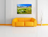Alpenwiese Leinwandbild über Sofa