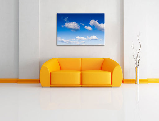 Wolken am blauen Himmel Leinwandbild über Sofa