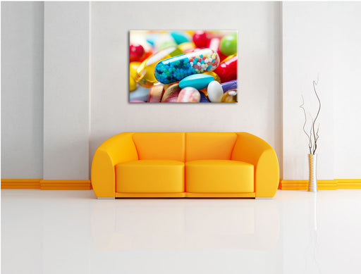 Pillen und Tabletten Leinwandbild über Sofa