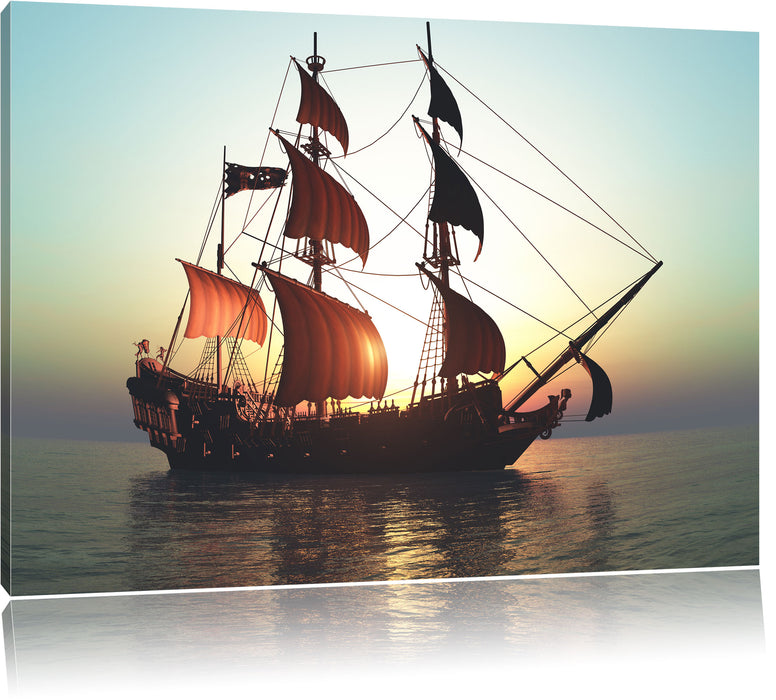 Pixxprint Altes Segelschiff, Leinwandbild