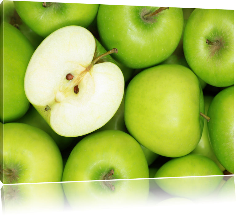 Pixxprint Grüne Äpfel, Leinwandbild