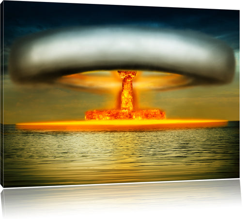 Atombombe Neon Leinwandbild