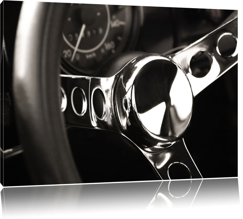 Pixxprint Dark Oldtimer, Leinwandbild