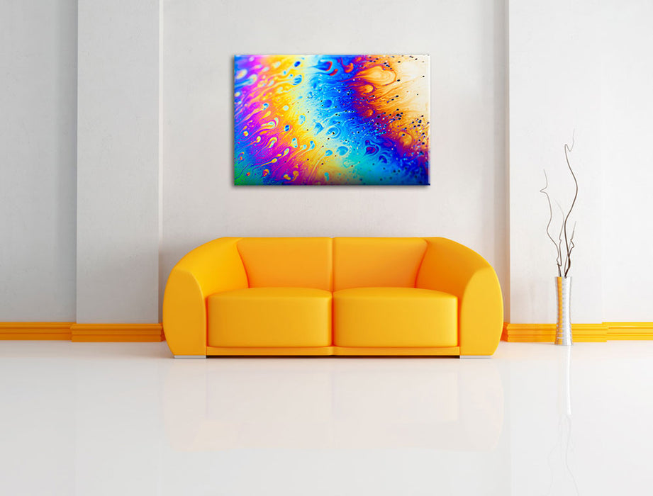 Bunte Farben Leinwandbild über Sofa
