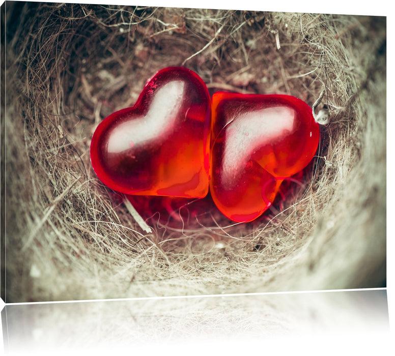 Pixxprint zwei Herzen, Leinwandbild