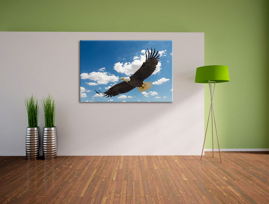 Adler fliegt über Berge Leinwandbild im Flur