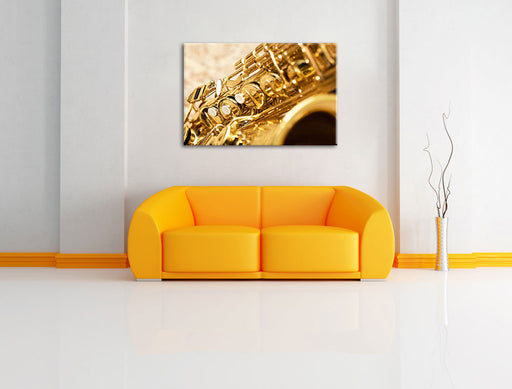 Saxophon Leinwandbild über Sofa