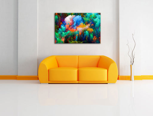 Farbflash Holi Leinwandbild über Sofa