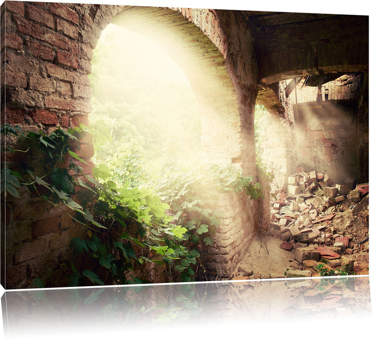 Pixxprint Alte Ruine, Leinwandbild