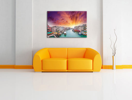 Venedig Fluss Häuser Leinwandbild über Sofa