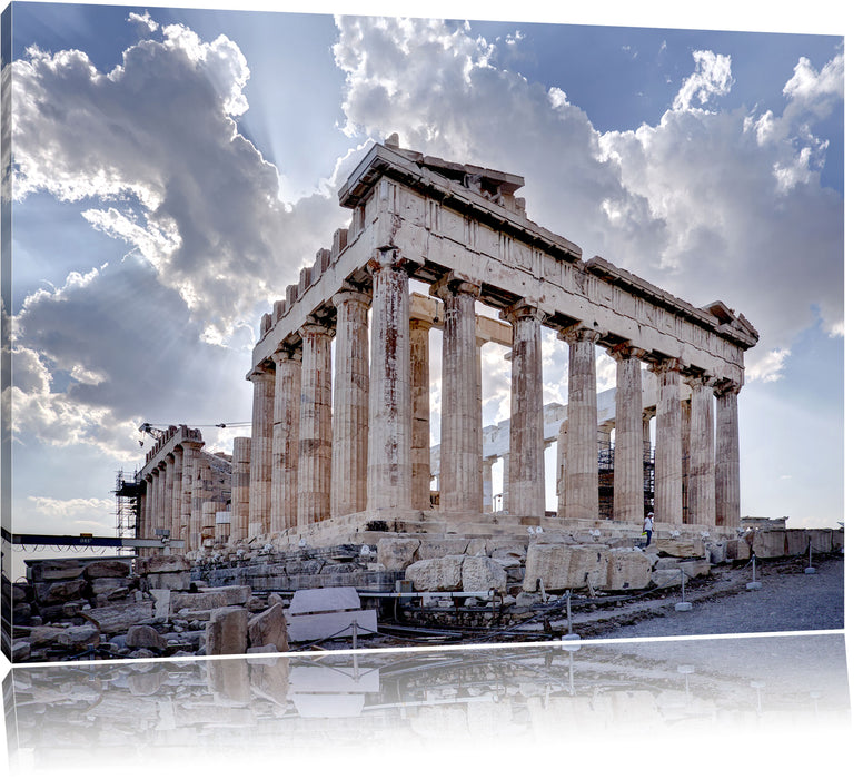Pixxprint Antike Säulen Griechenland, Leinwandbild