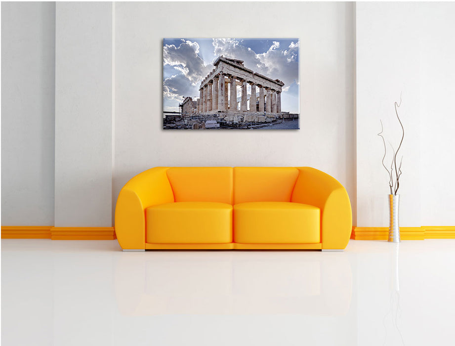 Antike Säulen Griechenland Leinwandbild über Sofa