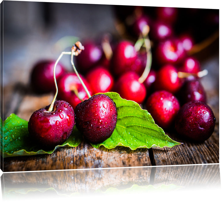 Pixxprint Kirschen, Leinwandbild