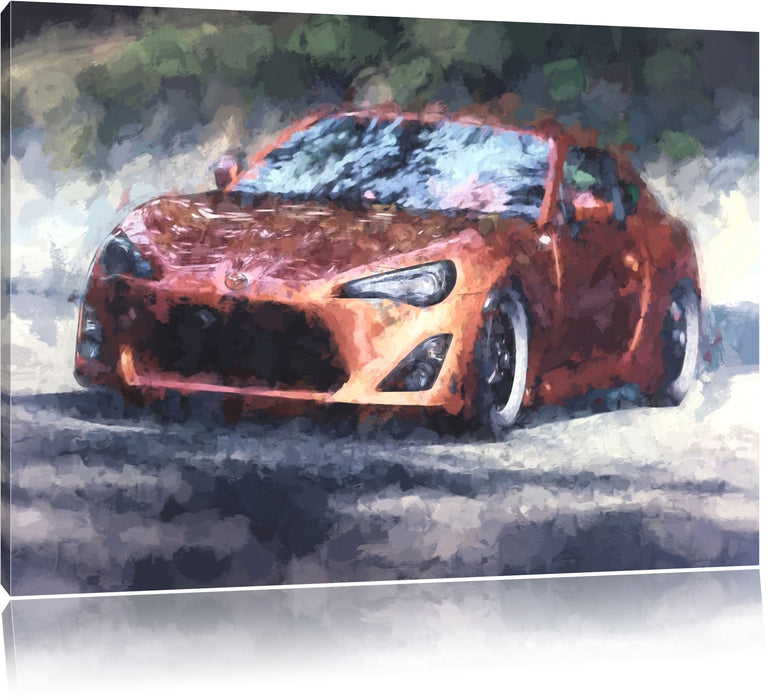 Pixxprint Edles Holzlenkrad, Leinwandbild