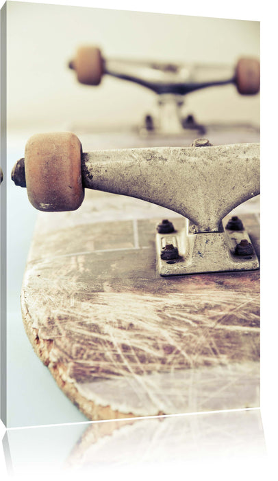 Pixxprint Skateboard schwarz weiß, Leinwandbild