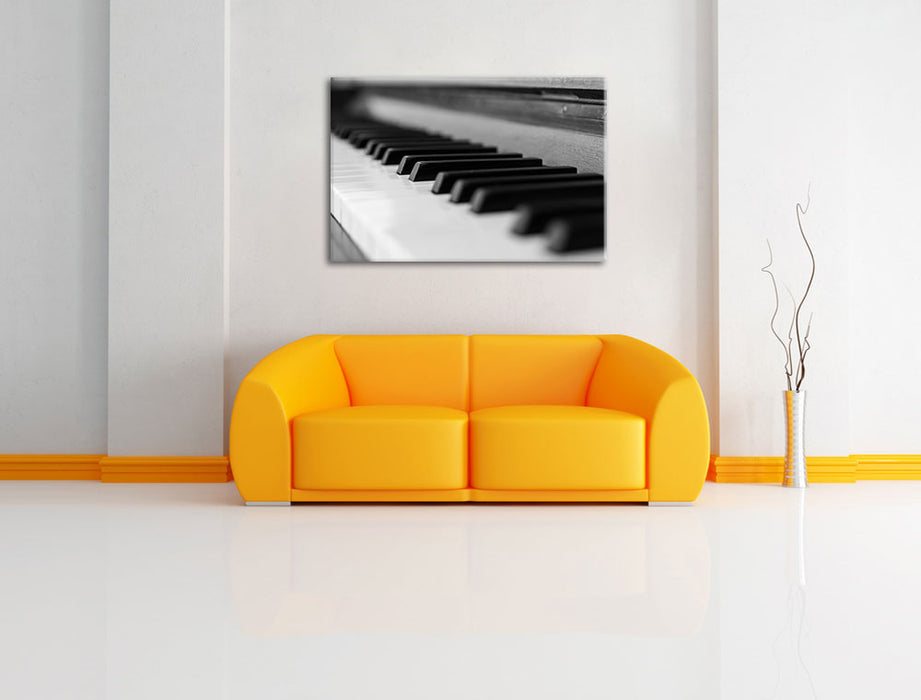 Elegantes Klavier Leinwandbild über Sofa