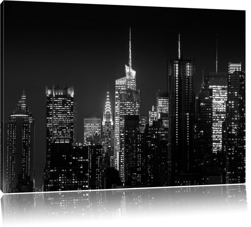 New York von oben schwarz weiß Leinwandbild