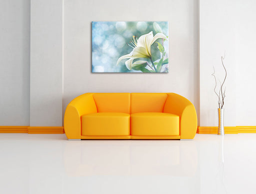 Wunderschöne Lilien Leinwandbild über Sofa