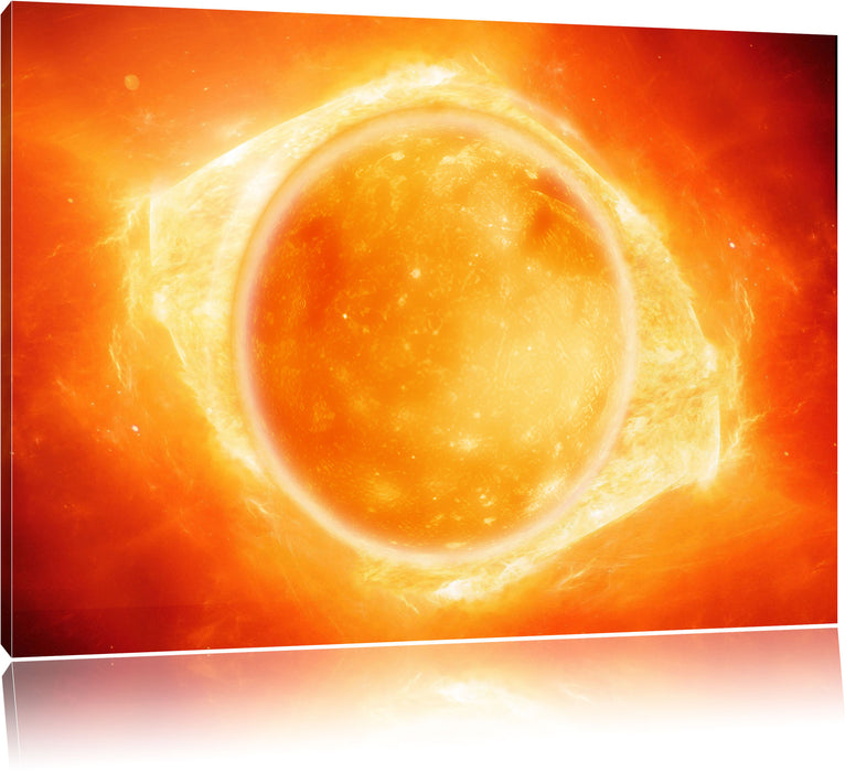 Pixxprint Sonne Feuerball, Leinwandbild