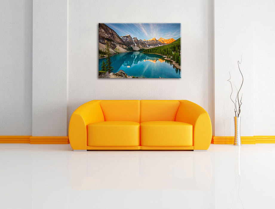 Bergsee Leinwandbild über Sofa