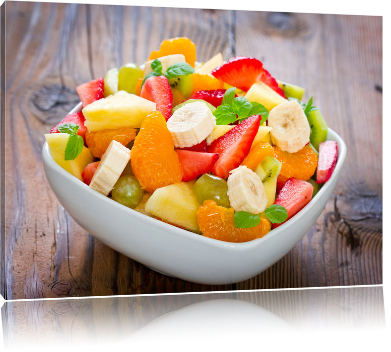 Pixxprint Obstsalat, Leinwandbild