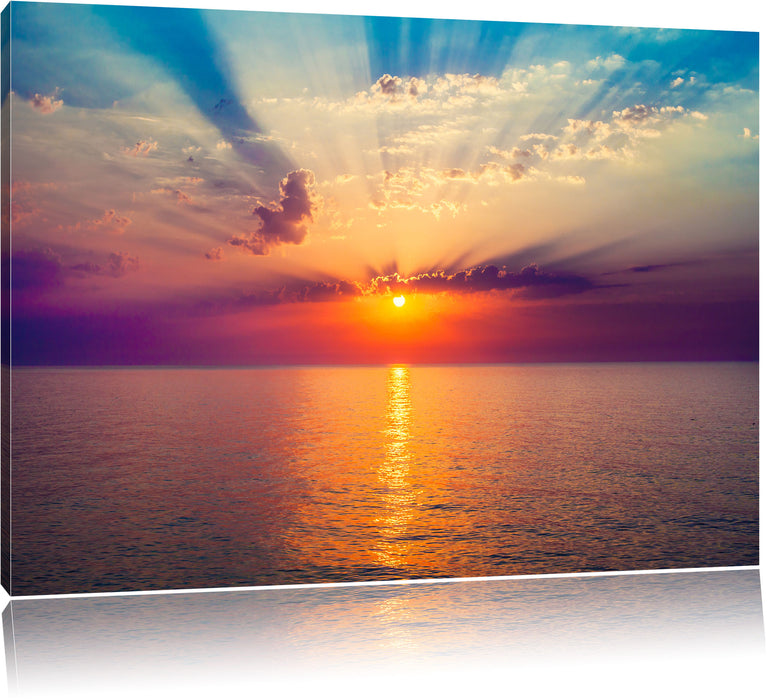 Pixxprint Meer im Sonnenaufgang, Leinwandbild