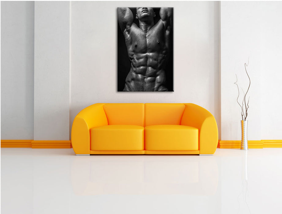 Sixpack Body Leinwandbild über Sofa