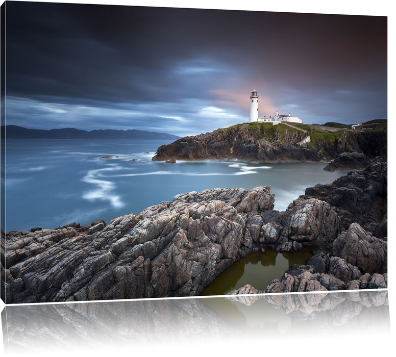 Pixxprint Leuchtturm im Meer, Leinwandbild