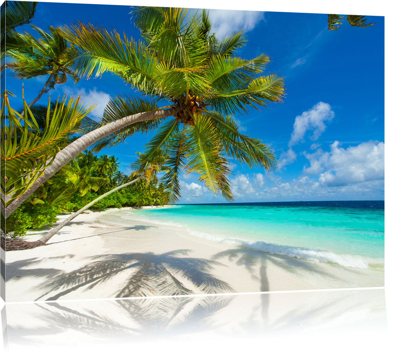 Pixxprint Palmenstrand, Leinwandbild
